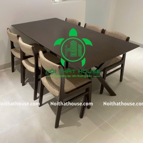 BỘ BÀN GHẾ BELLA 160 GỖ BÀN CHỮ X