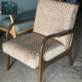 GHẾ SOFA DEEMOON ĐƠN Nâu (VẢI SỌC CARO)