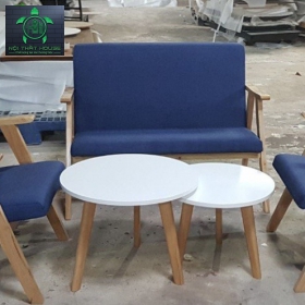 BỘ SOFA ADMOON (Vải Bố XANH) Bàn Tròn 60