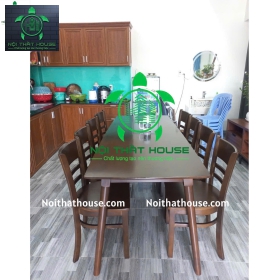 BỘ BÀN GHẾ ULSAN MẶT GỖ 180 + 8 GHẾ 