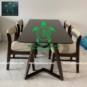 BỘ BÀN BELLA GỖ 140 - CHÂN CHỮ M
