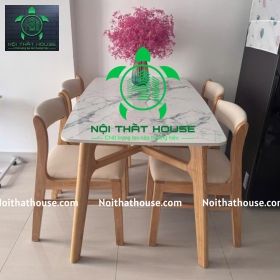 BỘ BÀN BELLA ĐÁ VÂN MÂY 3D HIỆN ĐẠI 120 - CHÂN BÀN V