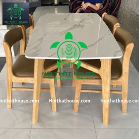 BỘ BÀN BELLA ĐÁ TRẮNG HIỆN ĐẠI 120 - CHÂN BÀN V