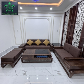 SOFA PHÒNG KHÁCH 2m7 x 1m8 (GỖ TẦN BÌ, PHỐI NỆM DA SIMILI)
