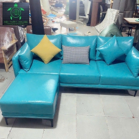 SOFA BĂNG DA XANH HIỆN ĐẠI 3 CHỖ NGỒI (CÓ GÓC L)
