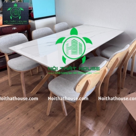 BỘ BÀN ĐÁ VENUS HIỆN ĐẠI 160 (NỆM VẢI BỐ XÁM TRẮNG)
