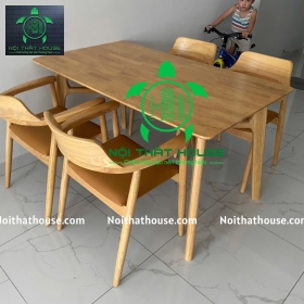 BỘ BÀN GỖ PRAHA CÓ TAY VỊN 140 