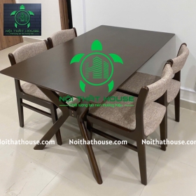 BỘ BÀN GHẾ BELLA GỖ 140 CHÂN X