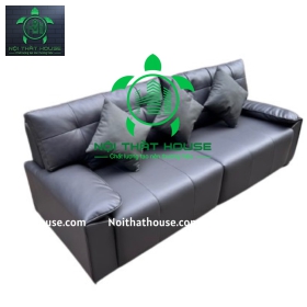 SOFA PHÒNG KHÁCH 2m2 x 800 BỌC DA ĐEN MỜ