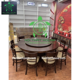 BỘ BÀN ĂN TRÒN D1800 KẾT HỢP 10 GHẾ ĂN