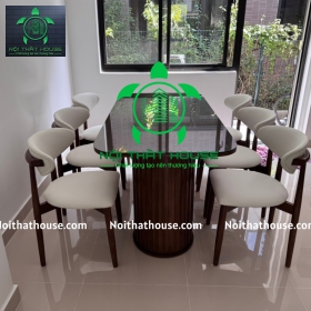 BỘ BÀN GỖ DECOR CÓ KÍNH CƯỜNG LỰC ĐẸP 160