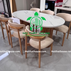 BỘ BÀN ĐÁ DECOR OVAL CỰC ĐẸP VÀ SANG TRỌNG 160