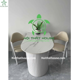 BỘ BÀN MẶT ĐÁ DECOR 1m2 CHÂN BÁN NGUYỆT