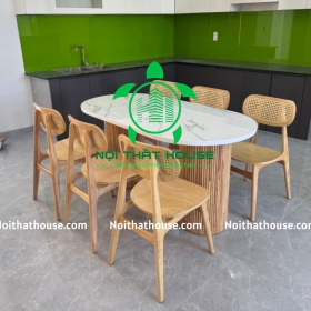 BỘ BÀN ĐÁ (TỰA MÂY) 160 HIỆN ĐẠI GIẢ DÀY 30mm