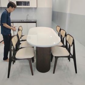 BỘ BÀN ĐÁ (TỰA MÂY) 160 HIỆN ĐẠI DÀY 30mm