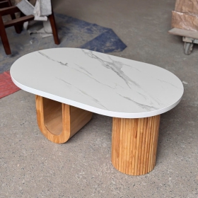 BÀN TRÀ DECOR OVAL 600x1000 cao 45cm