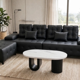 SOFA BĂNG MÚI VUÔNG ĐỘC ĐÁO 2M6 KẾT HỢP BÀN TRÀ ĐÁ