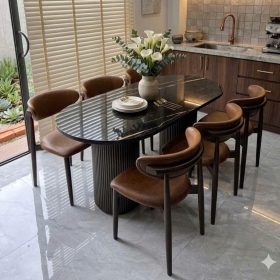 BỘ BÀN ĐÁ ĐEN BÓNG 160 HIỆN ĐẠI GIẢ DÀY 30mm