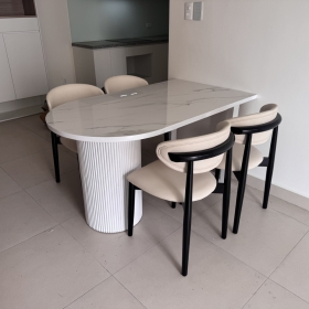 BỘ BÀN ĐÁ NEVA (TỰA TRĂNG) 140 HIỆN ĐẠI GIẢ DÀY 30mm